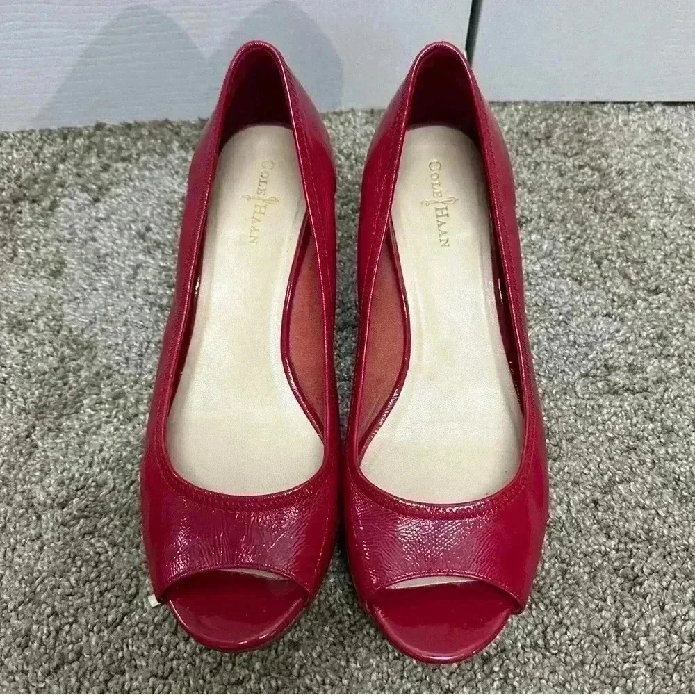Cole Haan Red Espadrille Wedge Flats